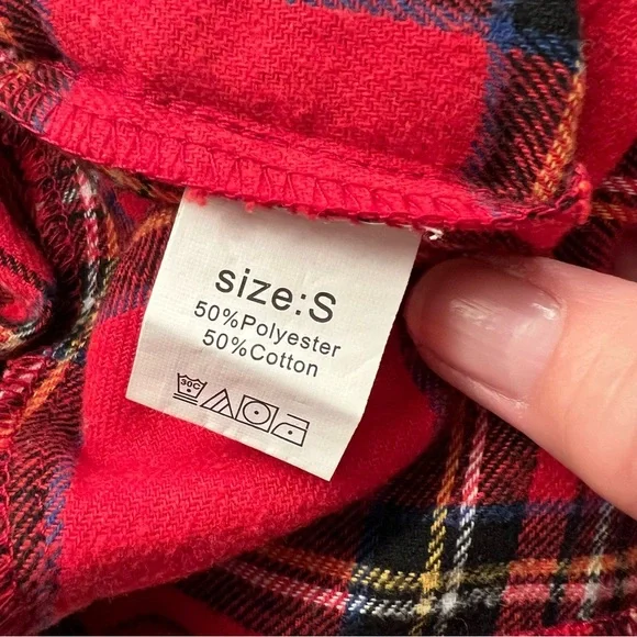 90’s Y2K Academia Plaid Brandy Melville Red Black Mini Skirt Size Small - Picture 4 of 5